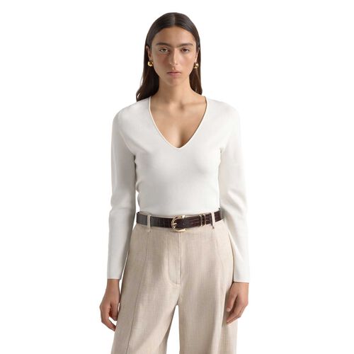 Cue Milano Long Sleeve V Neck Knit